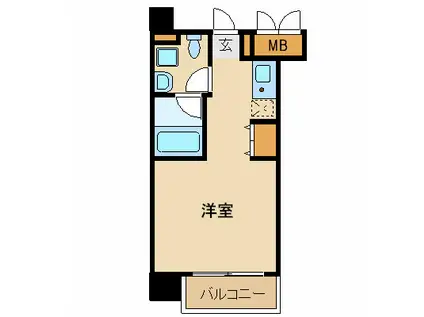 シンシア白金高輪(ワンルーム/9階)の間取り写真