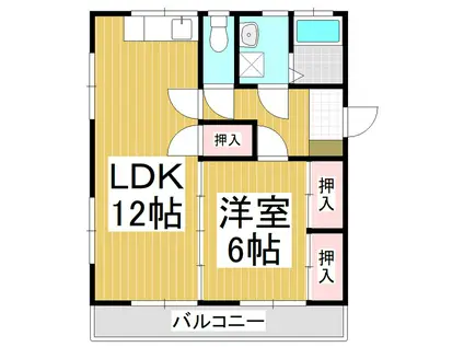 Kタウン(1LDK/2階)の間取り写真
