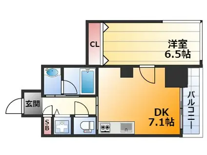 ORSUS新大阪(1DK/8階)の間取り写真