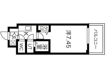 ロイス茨木奈良町(1K/7階)の間取り写真