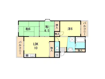 ベルデュウラ池上(3LDK/3階)の間取り写真