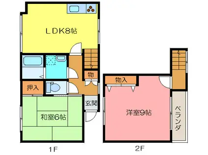 グランシャリオ(2LDK/1階)の間取り写真