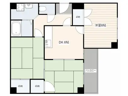 パレ舟入(3DK/4階)の間取り写真