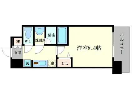 SPLENDIDE NAMBAIII(1K/8階)の間取り写真