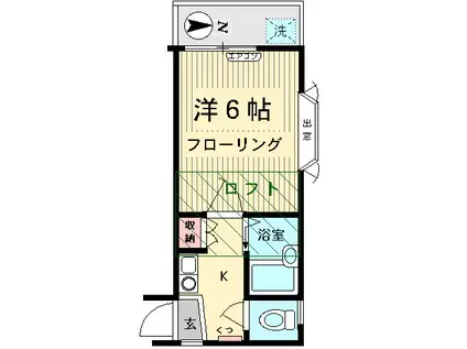 レオパレス府中(1K/2階)の間取り写真