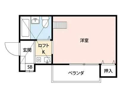 ベルウィング所沢(ワンルーム/1階)の間取り写真