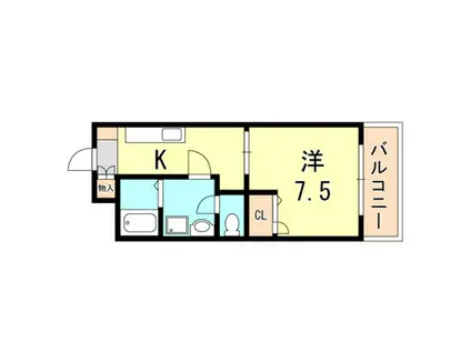 レディースゴールドハイツ(1K/3階)の間取り写真