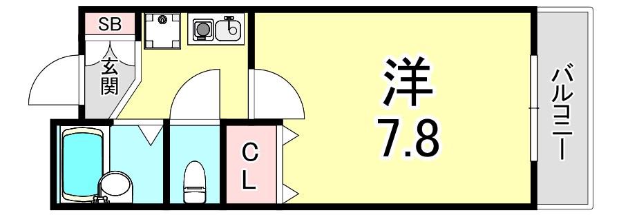 エクセレント坂田(1K/3階)の間取り写真