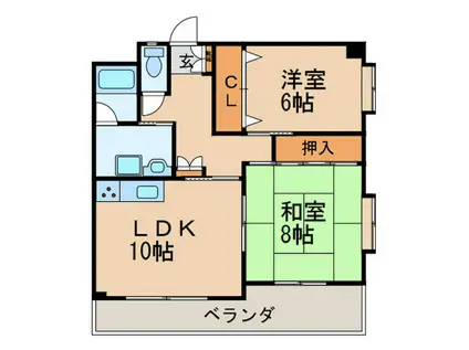 ディモーラ東山(2LDK/3階)の間取り写真
