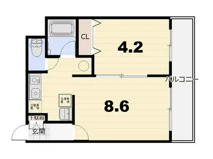 フルールブローニュ(1LDK/4階)の間取り写真