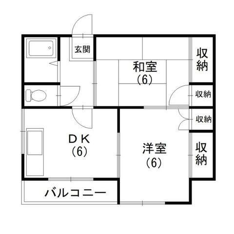 サンハイツ葉山(2DK/2階)の間取り写真