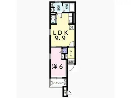 アームズ木更津(1LDK/2階)の間取り写真