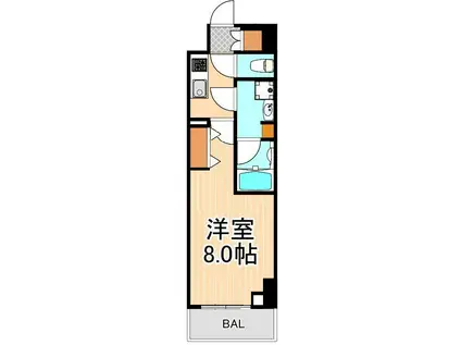 ユリカロゼ五反野II(1K/5階)の間取り写真