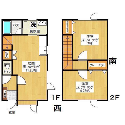 ファミール常盤C(2LDK/1階)の間取り写真