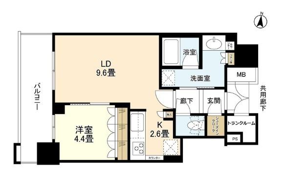 ブランズタワー梅田ノース(1LDK/26階)の間取り写真