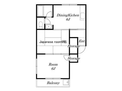 スカイパレス宮野木(2DK/2階)の間取り写真