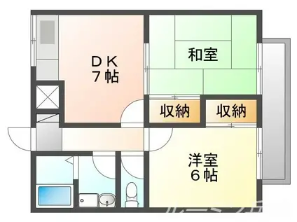 ハイツエスペランサⅡ(2DK/1階)の間取り写真