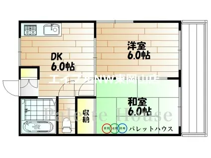 リバーサイドクラタ(2DK/1階)の間取り写真