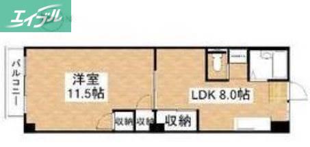 春日町マンション(1LDK/3階)の間取り写真