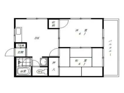 加山ハイツ(2DK/1階)の間取り写真