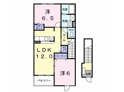 メアラスA(2LDK/2階)の間取り写真