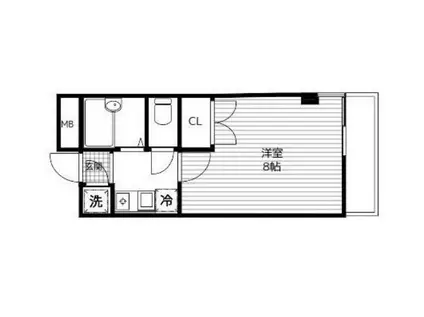 ヴァンデメール五橋(1K/2階)の間取り写真