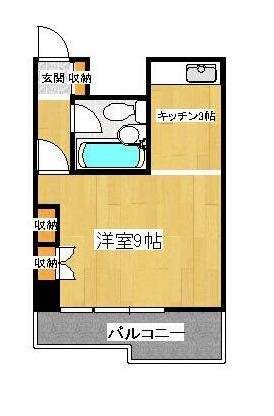 藤塚コーポラス(1K/3階)の間取り写真