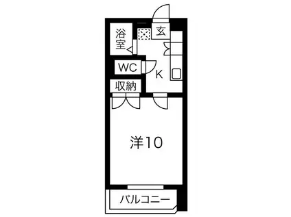 サンライズファミリアII(1K/2階)の間取り写真