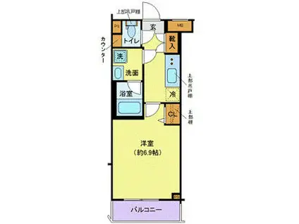 クレヴィスタ三軒茶屋(1K/2階)の間取り写真
