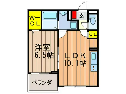 ココプラザ神原(1LDK/1階)の間取り写真
