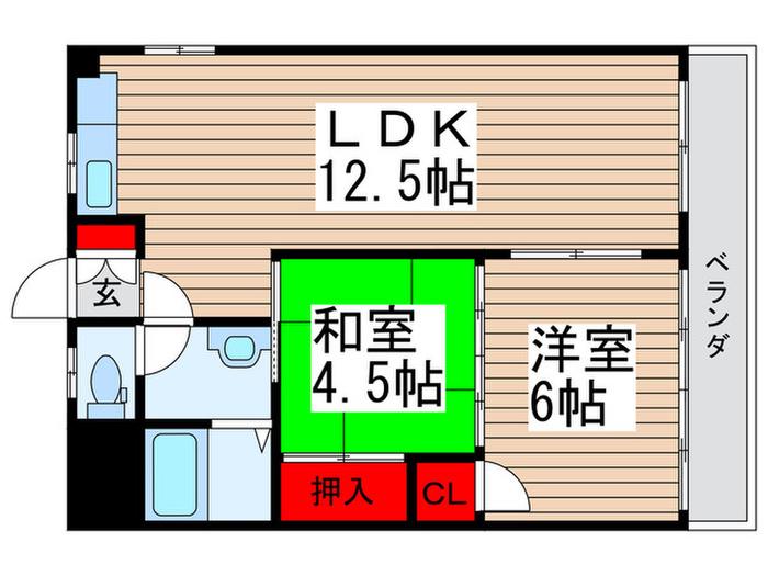 内田マンション(2LDK/2階)の間取り写真