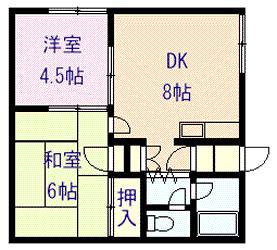 オリス末広(2DK/2階)の間取り写真