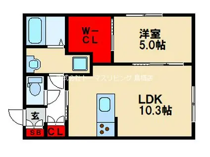 K-IDEALTOSUII(1LDK/2階)の間取り写真