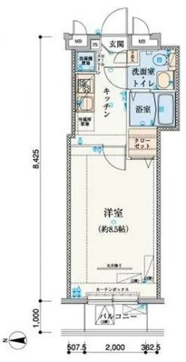 リヴシティ上野入谷 2階階 間取り