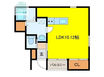 カーサ・モンレーヴII(ワンルーム/1階)の間取り写真