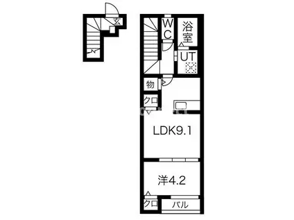 N.CREST(1LDK/2階)の間取り写真