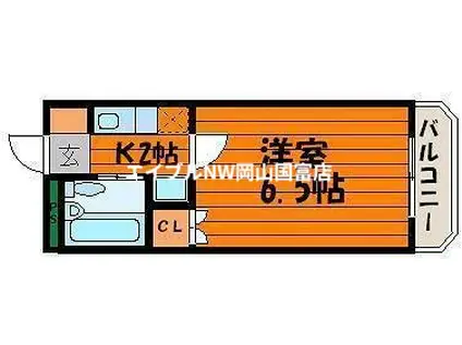 RENAXIA中納言(1K/1階)の間取り写真