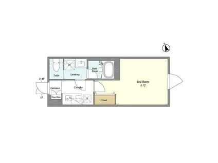 ネオアーバンレジデンス方南町(1K/1階)の間取り写真