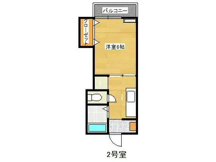 コーポ ラフィーネ(1K/2階)の間取り写真