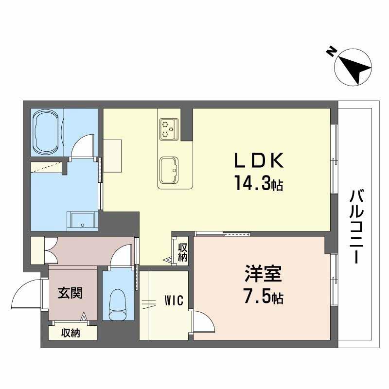 シャーメゾンプレミア鹿児島駅前(1LDK/3階)の間取り写真