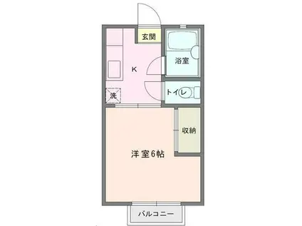 ロイヤル湘南(1K/2階)の間取り写真