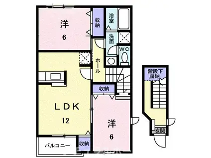 プログレスB(2LDK/2階)の間取り写真