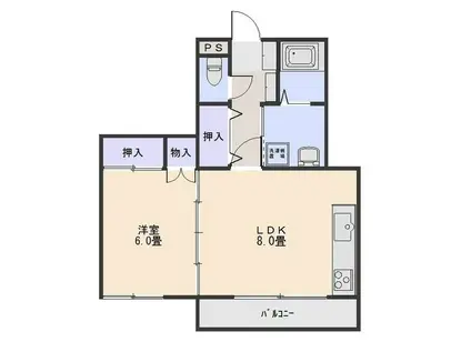 シャタレイ日吉(1LDK/1階)の間取り写真