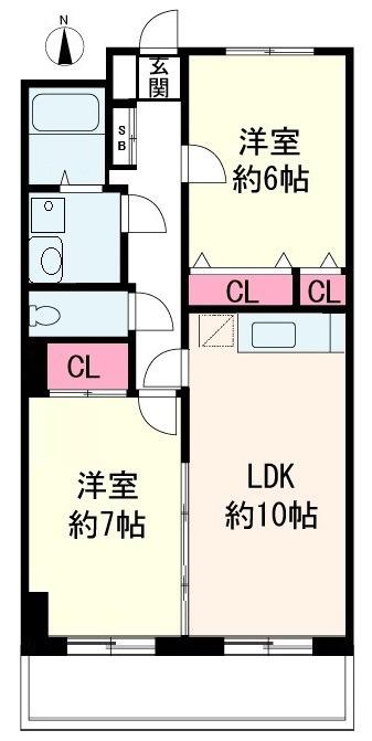 サンライズ大塚(2LDK/1階)の間取り写真