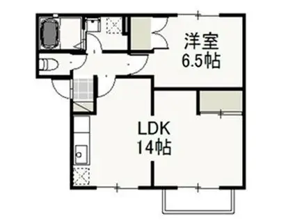 アイリスB(1LDK/2階)の間取り写真