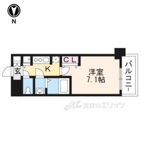 アドバンス京都ソナーレ(1K/6階)の間取り写真