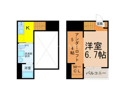グレーシア(1K/2階)の間取り写真