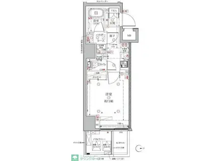 クレイシアIDZ浅草(1K/8階)の間取り写真