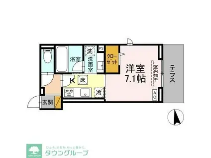 STELLA新松戸(1K/1階)の間取り写真