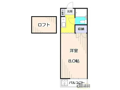 ホワイトハイツ(1K/2階)の間取り写真